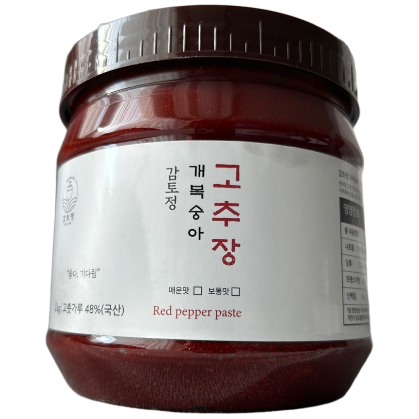 (자가소비용)감토정 저염 개복숭아 보통맛 고추장 1kg/2kg 24,670원