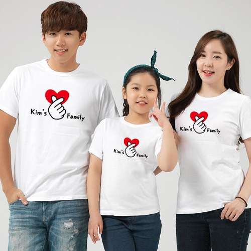 <가족티> <패밀리룩> '손가락하트패밀리' - 반팔라운드 가족티 9,900원
