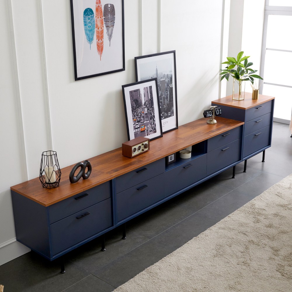 고급거실TV장 거실장 서랍형티비장 2단서랍형, 네이비 175,000원