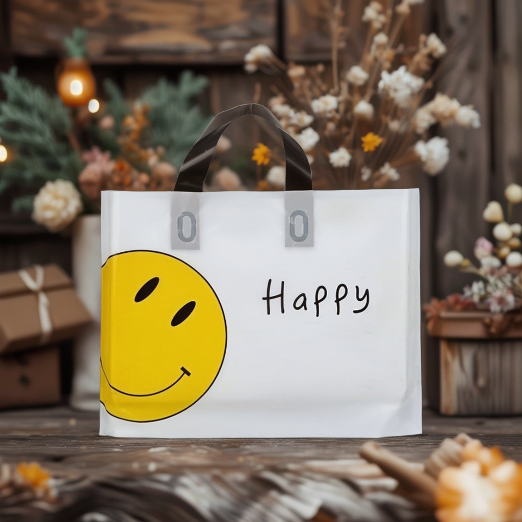 노리스 노리스  50p 스마일 비닐 쇼핑백 투명 손잡이 비닐백 PE 답례품 가방 선물 봉지 포장 봉투 11,990원