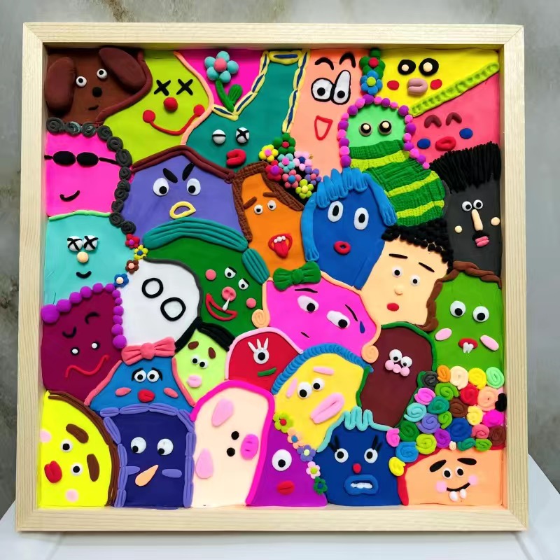 이상한상점 컬러 점토 클레이 액자 36색세트 DIY재료 취미용 클레이 만들기, 나무액자+점토 13,870원