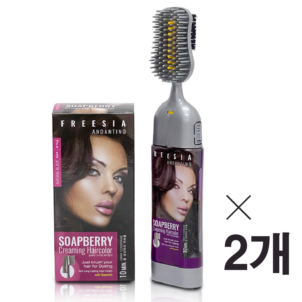 프리지아안단티노 솝베리 크리밍 헤어컬러 셀프 새치염색약 본품 풀구성 브러쉬 포함, 흑갈색(7호)풀구성, 2개 24,290원
