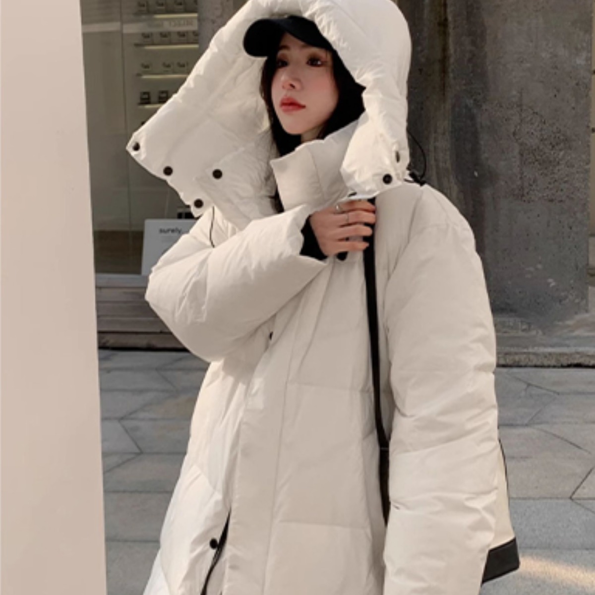 HA.M 여성 롱패딩 점퍼 겨울 패딩 롱 후드 코트 45,000원