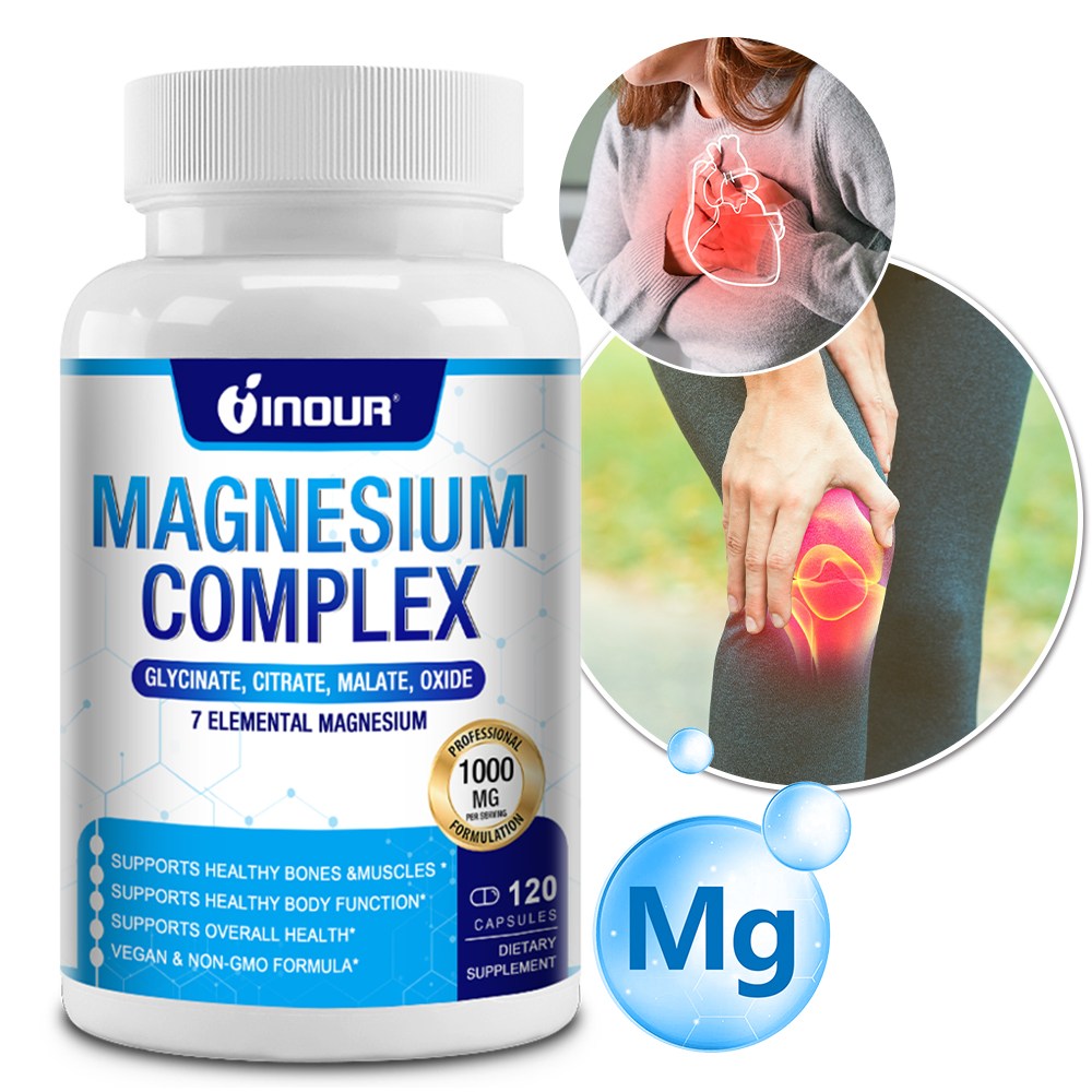 7-in-1 복합 마그네슘 정제 - 1000mg 복합 마그네슘 - 흡수율이 높은 킬레이트 마그네슘 보충제, 1개, 60정 17,900원