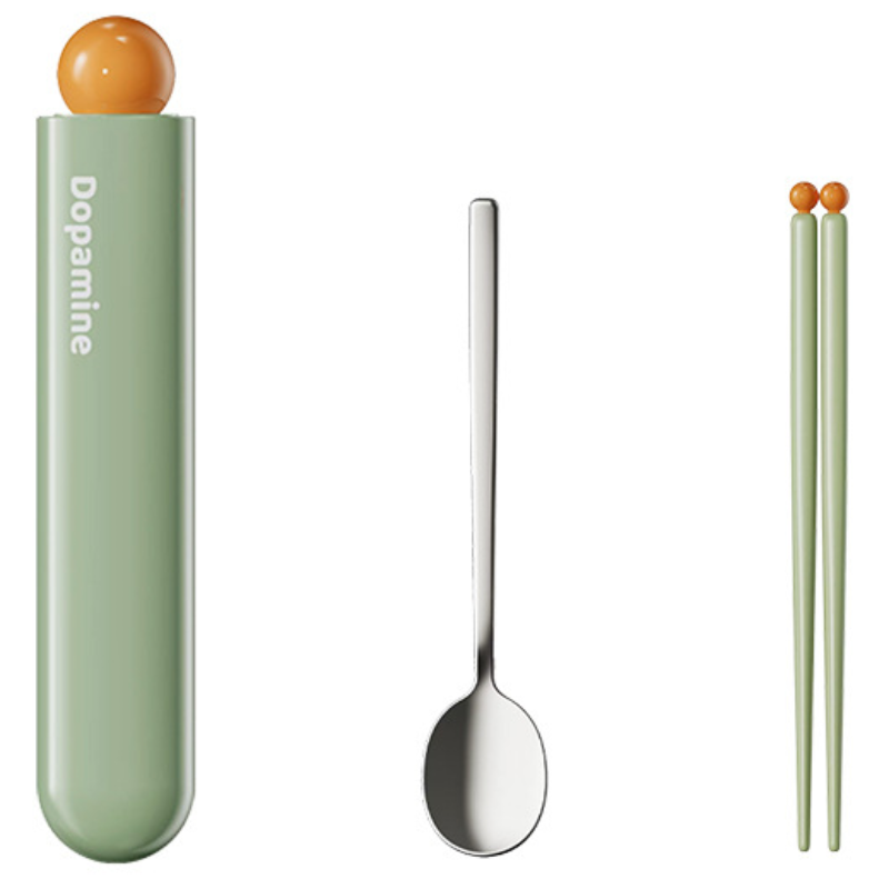 귀월미 도파민 휴대용 수저세트, 초록색, 1개, 숟가락 + 젓가락 + 수납 케이스 17,630원