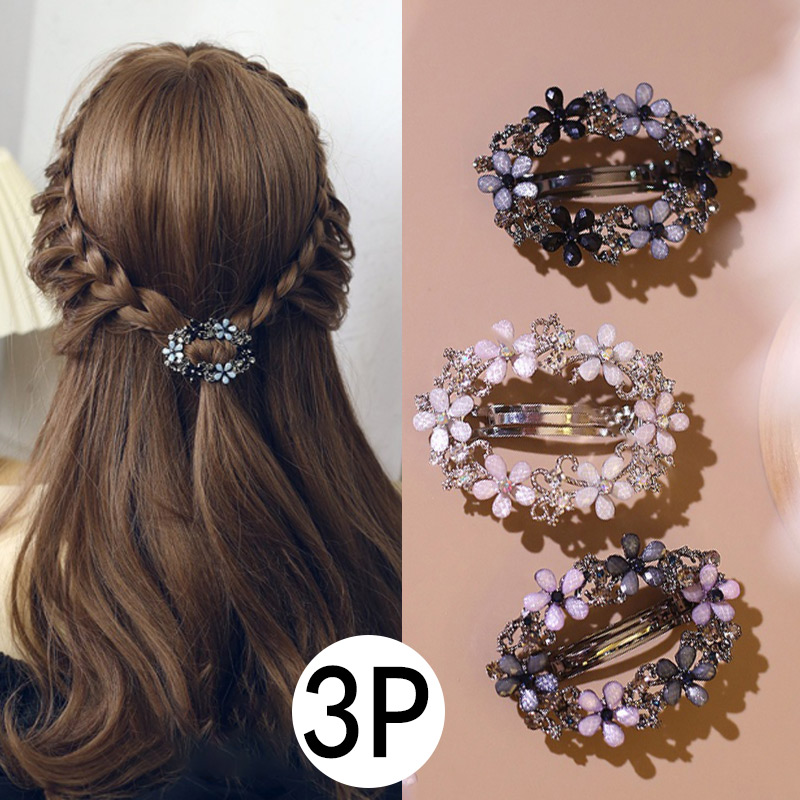 [MNC] 빈티지 삔 보석 타원형 꽃헤어핀 세트 앞머리 헤어 우아한 머리핀 진주 큐빅 헤어 자동핀 클립 진주 플라워 헤어핀 결혼식 추석 선물 3P 6,900원