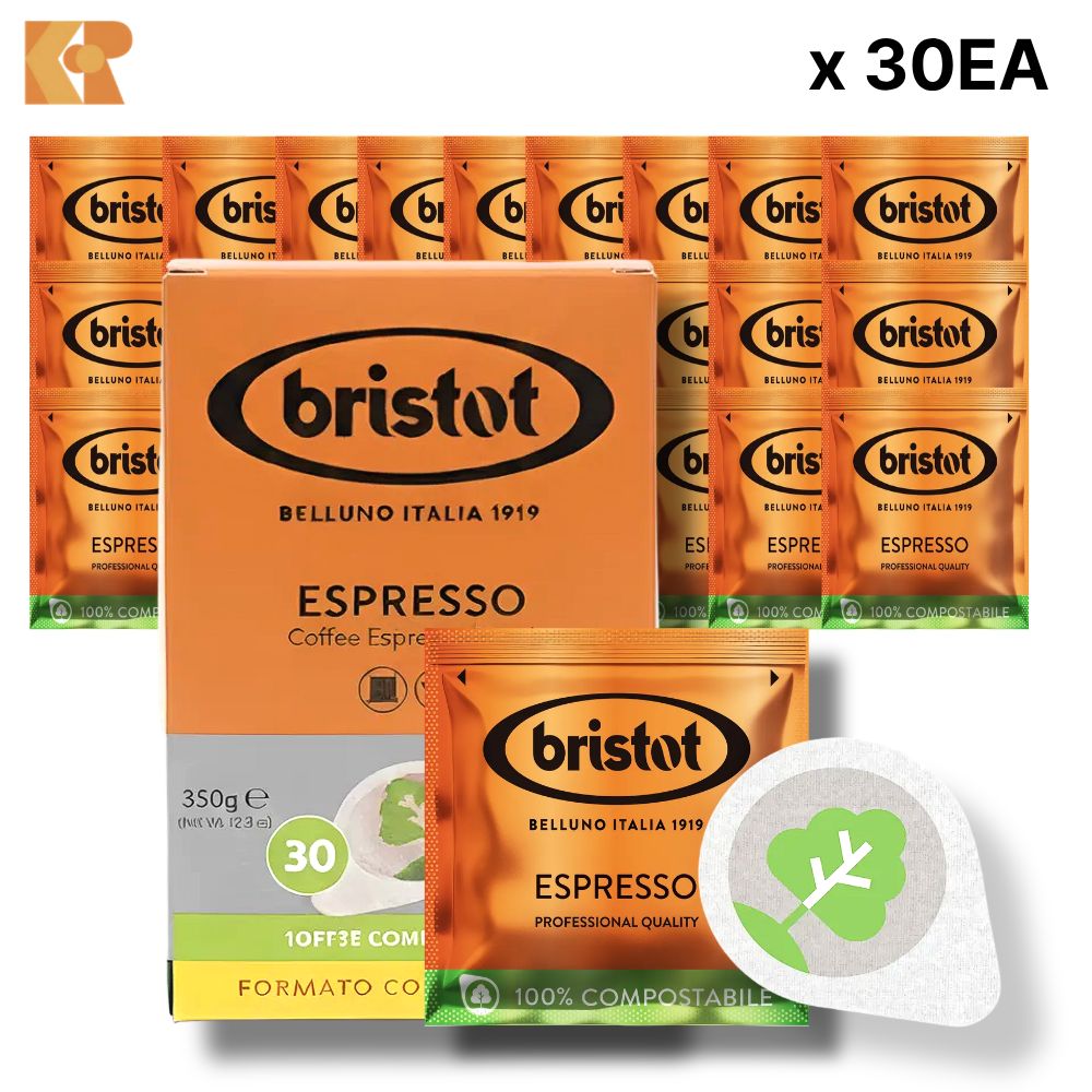 미슐랭 [브리스토트] BRISTOT PODS - ESPRESSO ESE 에스프레소 파드(포드)커피(44mm) | 이탈리아 에스프레소 원두 | 7g 30개 맛있는 원두커피파드, 1세트, 30개입, 7g 23,100원