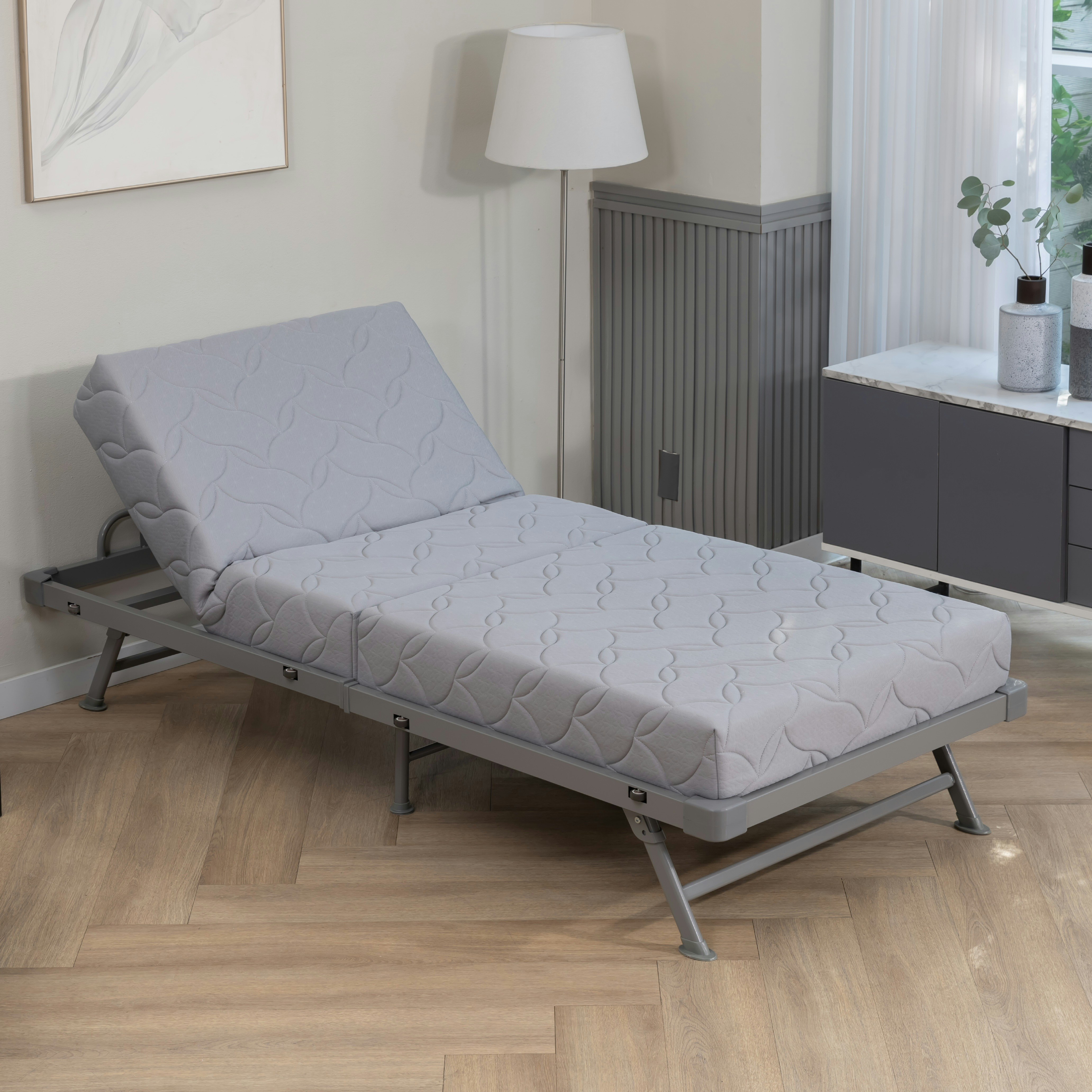 라꾸라꾸 본사 유로탑 포켓스프링 6:4 접이식 프리미엄침대 1인용 슈퍼싱글 024P(N), 그레이 449,000원