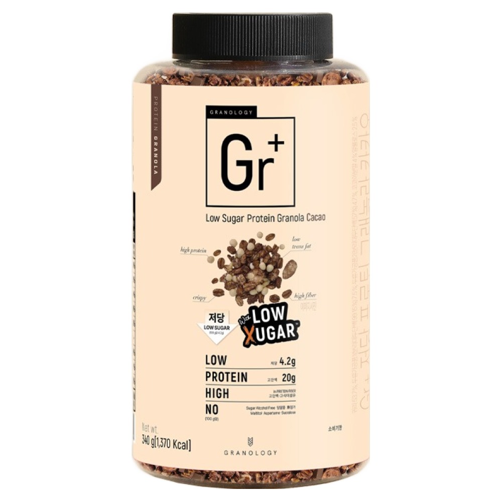 그라놀로지 Gr플러스 저당 프로틴 그래놀라 카카오, 340g, 1개 24,900원
