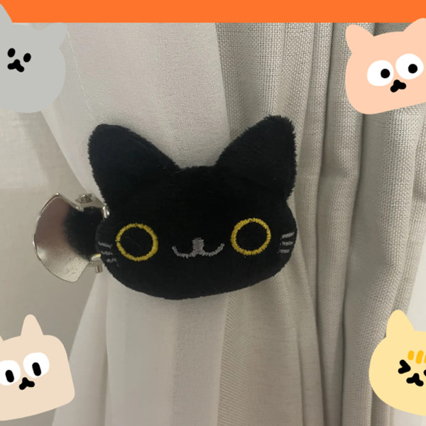 쭝이마켓 귀여운 검은 고양이 커튼 집게 2종 세트, 1개, one 8,800원