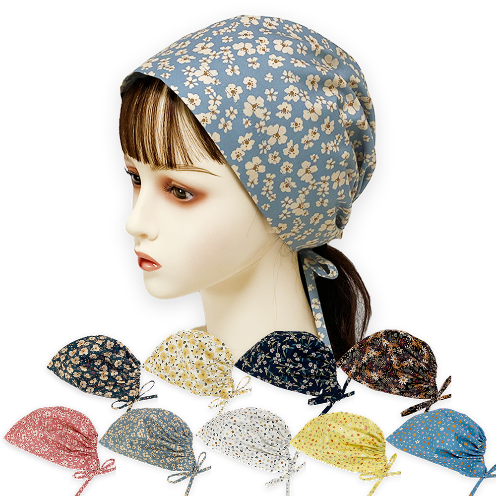 [일반형] 플라워두건 면 100% 면두건 봄가을두건 김수미두건 요리두건 주방용 위생모 메리다두건 두건모자 머리두건 여성두건 헤어 비니 항암두건 16,500원