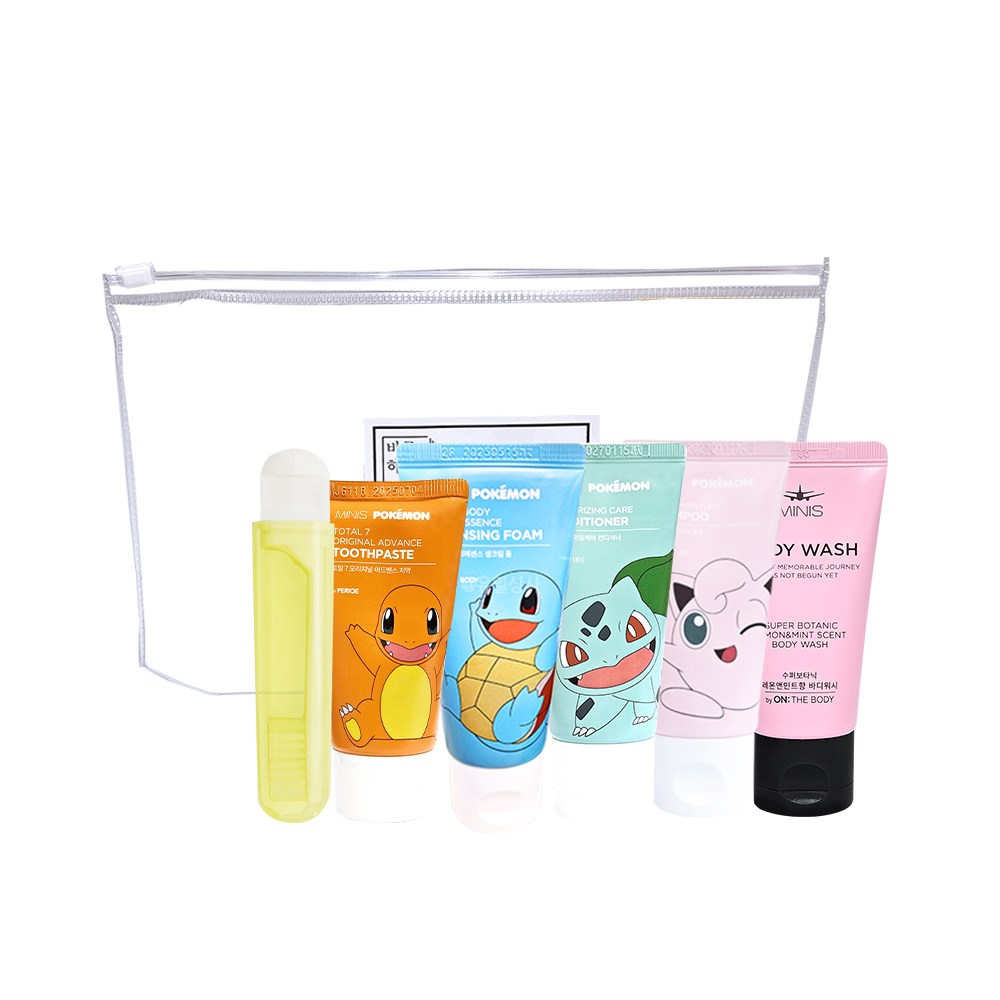 여행용 6종 세트 샴푸 린스 바디 폼클렌저 치약 칫솔, 1세트 8,500원