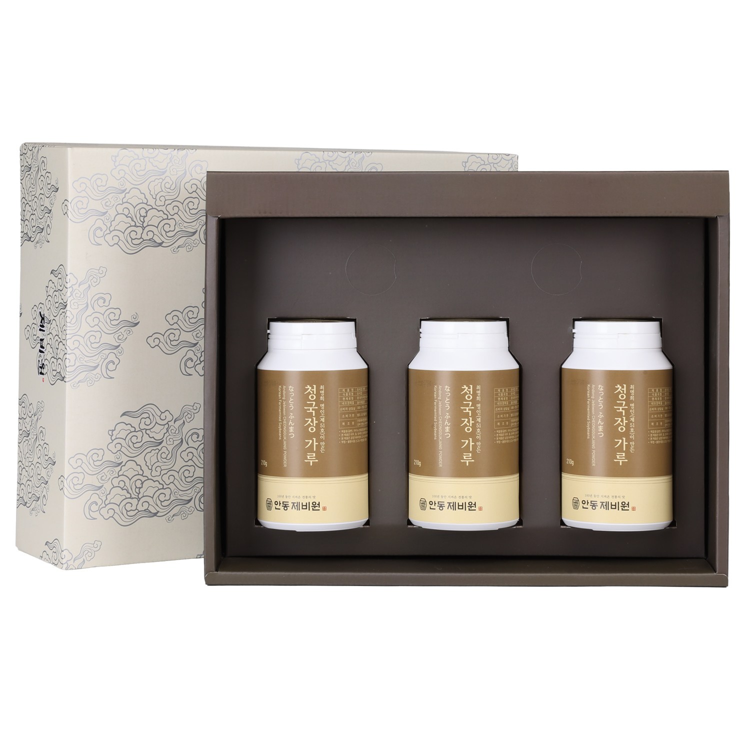 [안동제비원] 식품명인 청국장가루 선물세트 100% 국산 콩, 3개, 210g 49,720원