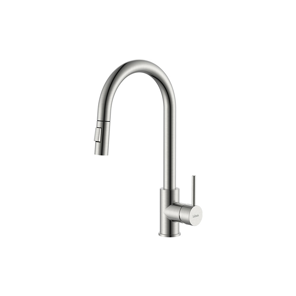 주방 인테리어 수전교체 루바인 셀럽 KC09S/H 니켈 실버 헤어라인 싱크 수전, 1개 200,000원