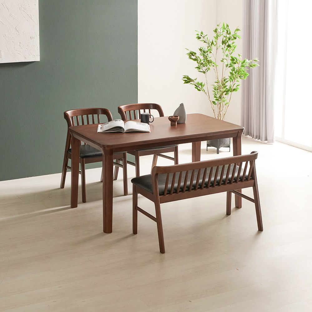 라로퍼니처 허그 1400 고무나무 원목 4인 식탁 세트, 상세 설명 참조 430,000원