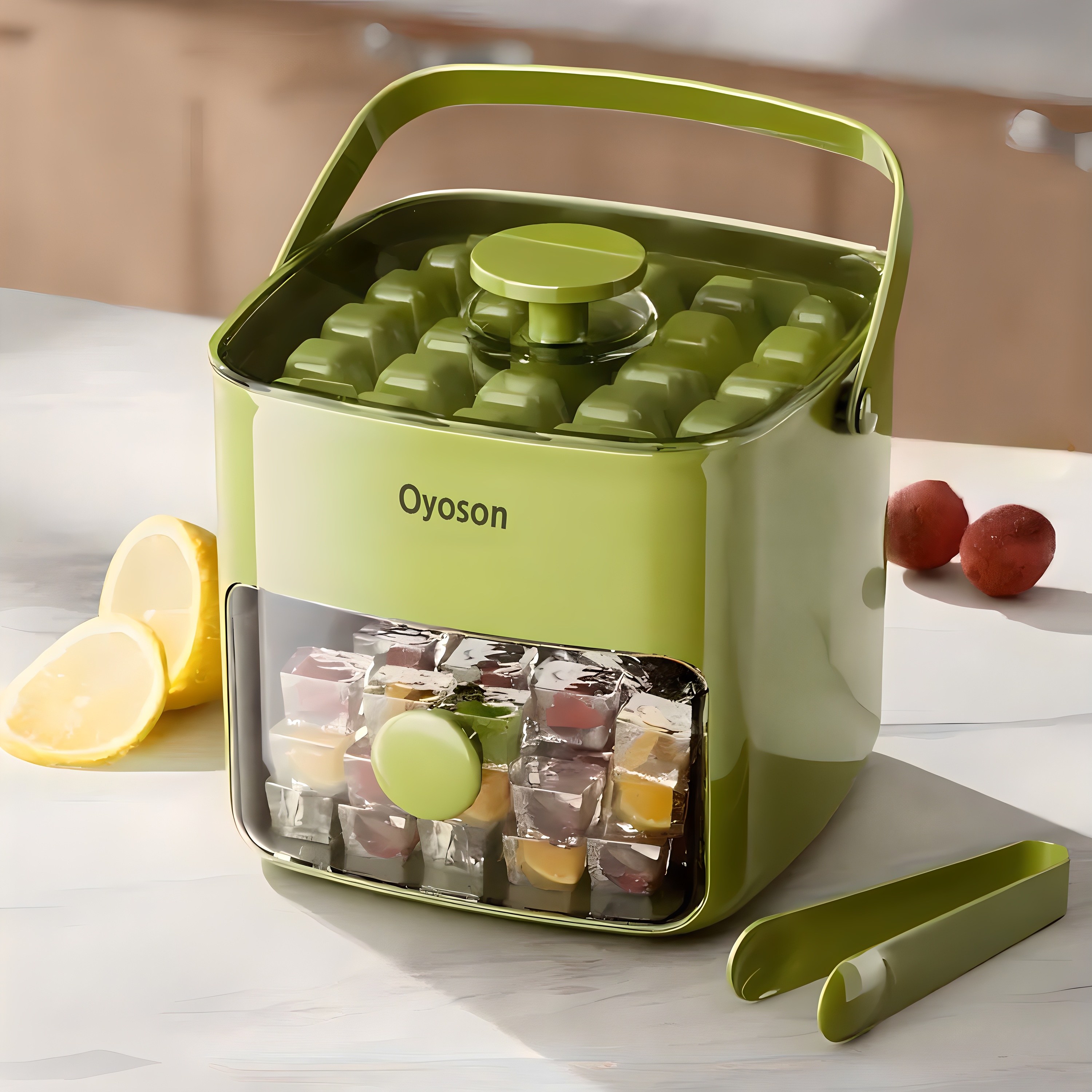 Oyoson 원터치 얼음 트레이 48구 아이스트레이 각얼음 얼음보관통 2단얼음틀 + 집게 세트 10,760원