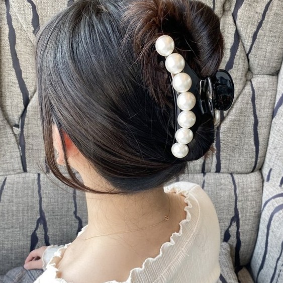 레인걸 왕진주 큰사이즈 집게핀 진주집게핀 헤어집게핀 올림머리핀(A6336) 7,900원