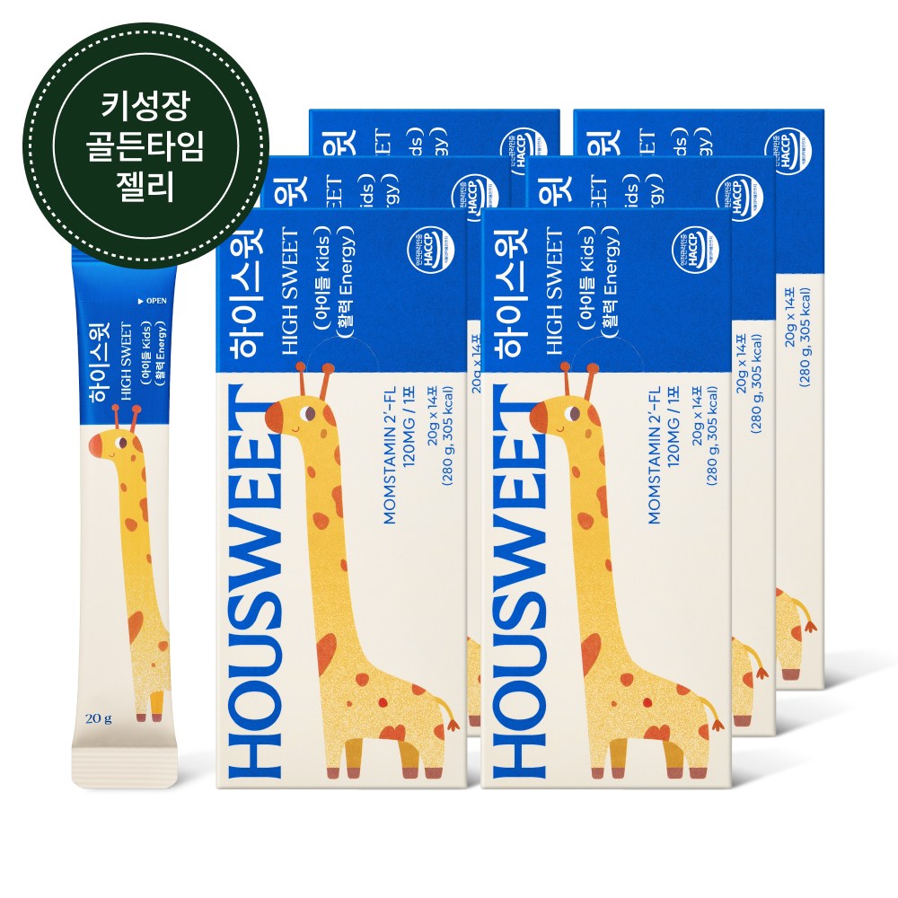 하우스윗 하이스윗 성장기 어린이 청소년 초유단백 칼슘 스틱젤리, 280g, 6개 214,900원