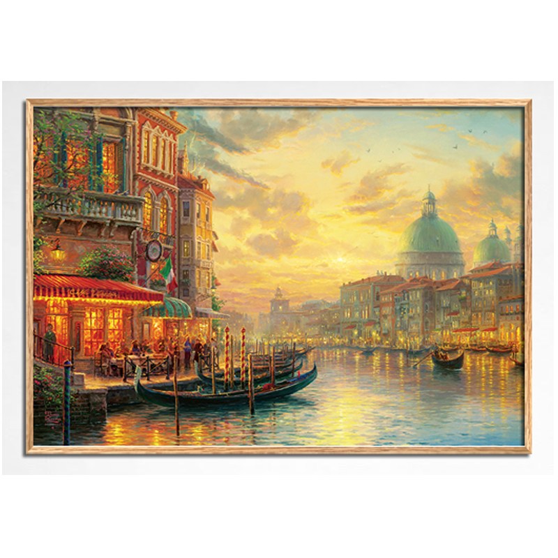 1000피스 직소퍼즐 이태리 베네치아의 저녁 풍경화 (액자선택) PL1417, 1개, 퍼즐+알루미늄오크 직소퍼즐액자포함, 1000피스 53,000원