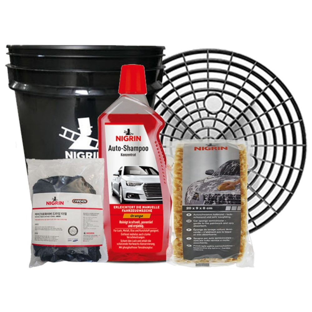 [니그린 카워시 5종 세트] 카샴푸+세차스펀지+세차버킷+그릿가드+드라잉타월, 1개 60,000원