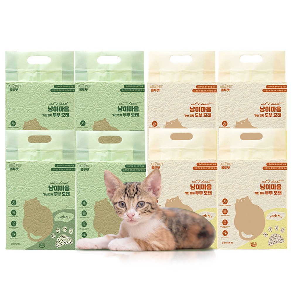 올투펫 고양이 가는입자 두부모래, 7L, 8팩, 오리지날 34,900원