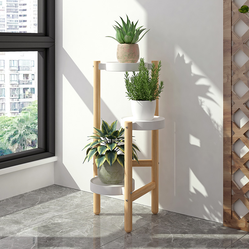 철제 화분정리대 다층 화분대 진열대 선반 화분 거치대 다용도 스탠드 식물 받침대, 3단, 목재 무늬 23,000원