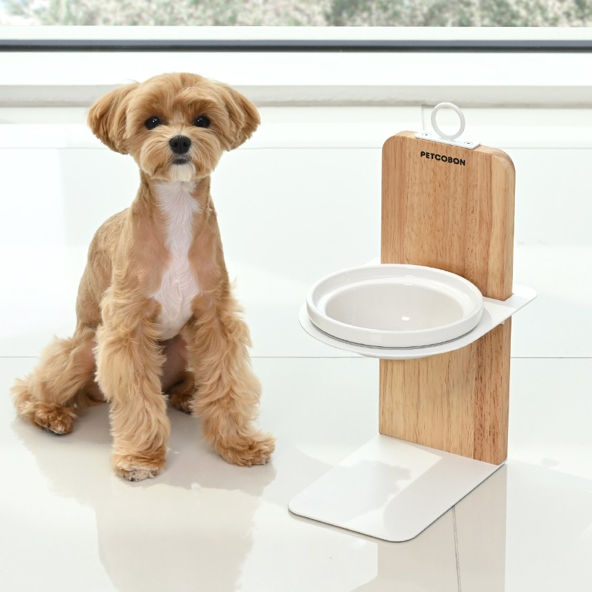 펫코본 반려동물 원목 철제 높이조절 고양이 식기세트 도자기 1구 22,800원