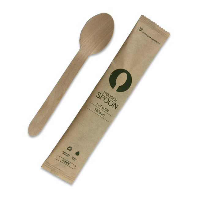 원바이 크라프트 우드스푼 개별포장 160mm 2000개, 1개, 2000개입 95,900원