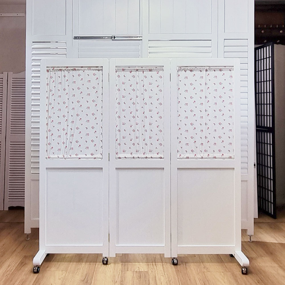 틈이 보이지 않는 플라워 바퀴 파티션 인테리어 칸막이 간이탈의실 학교 사무실 가림막파티션, 화이트 143,000원