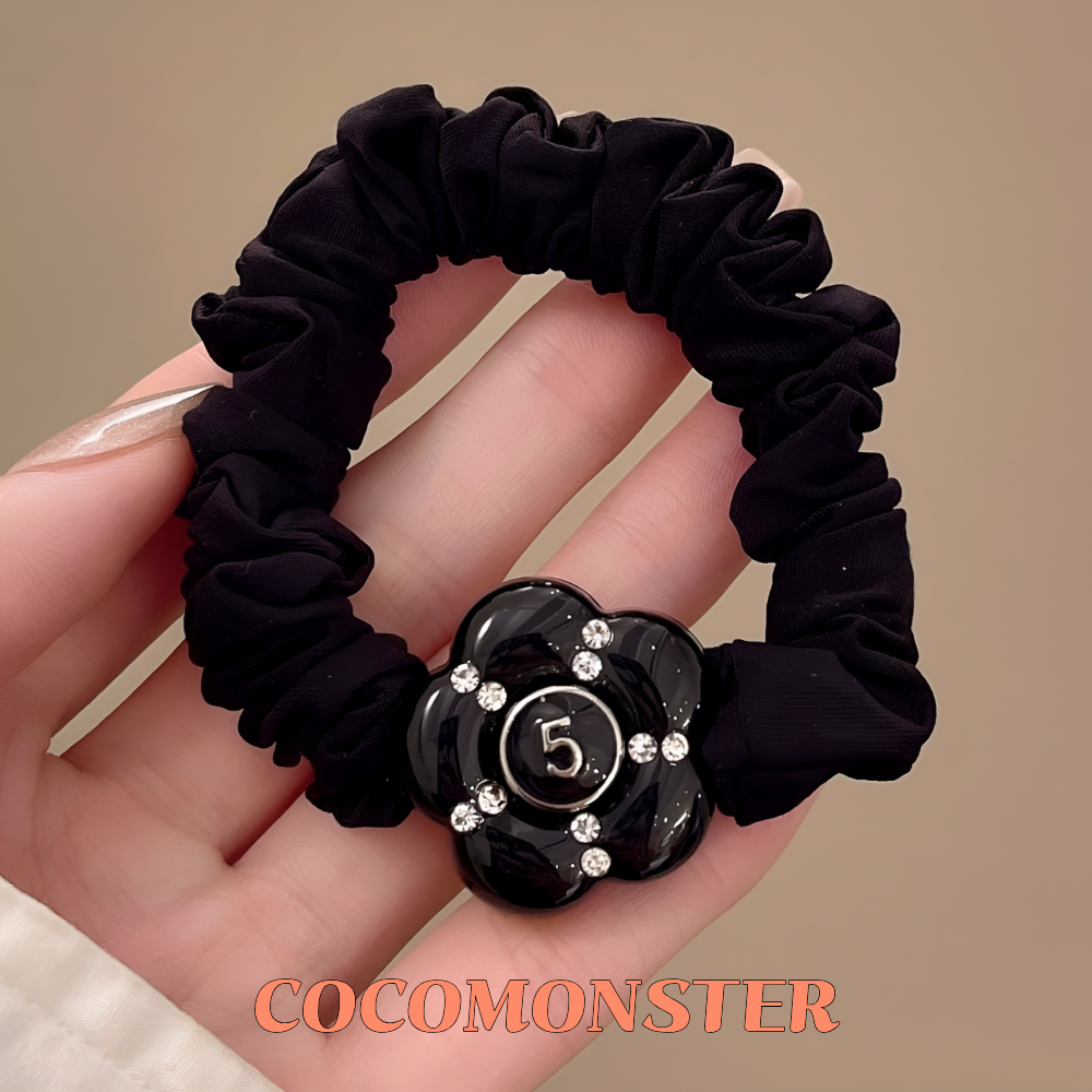 COCOMONSTER 프리미엄 큐빅 플라워 곱창 헤어끈 똥머리 머리끈 17,000원