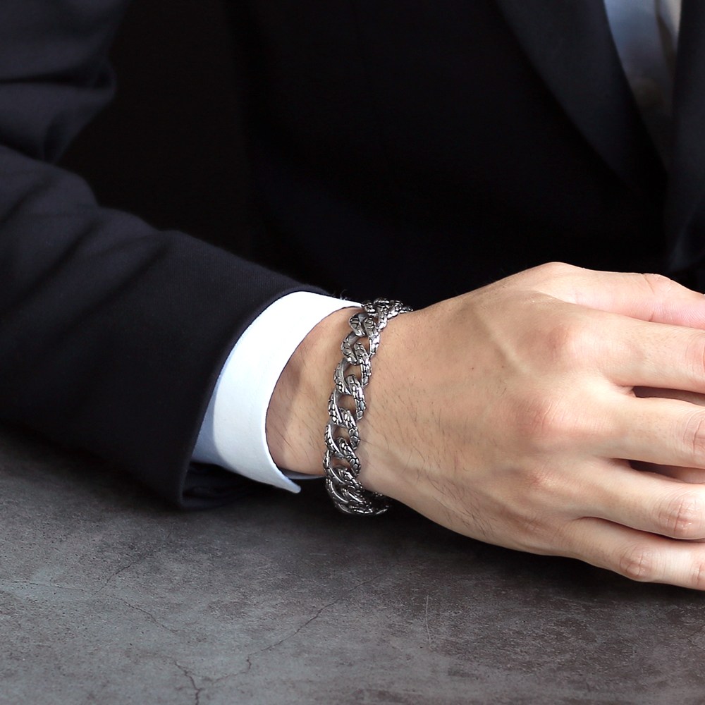 [슈가스톤] 엔틱메탈체인 써지컬스틸 패션 남자팔찌 33,000원