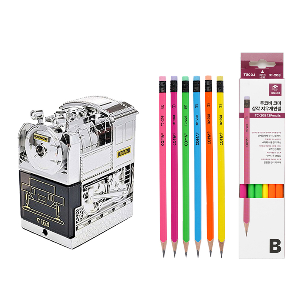 티티 하이샤파 연필깎이 KI-200 + 투코비 코마 삼각 지우개 연필 TC-208 6종 2개 24,760원
