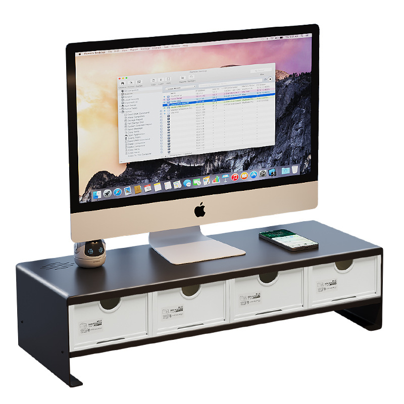 탑이지몰 서랍형 모니터 받침대 책상정리 듀얼 모니터 받침 선반 4칸서랍 37,200원