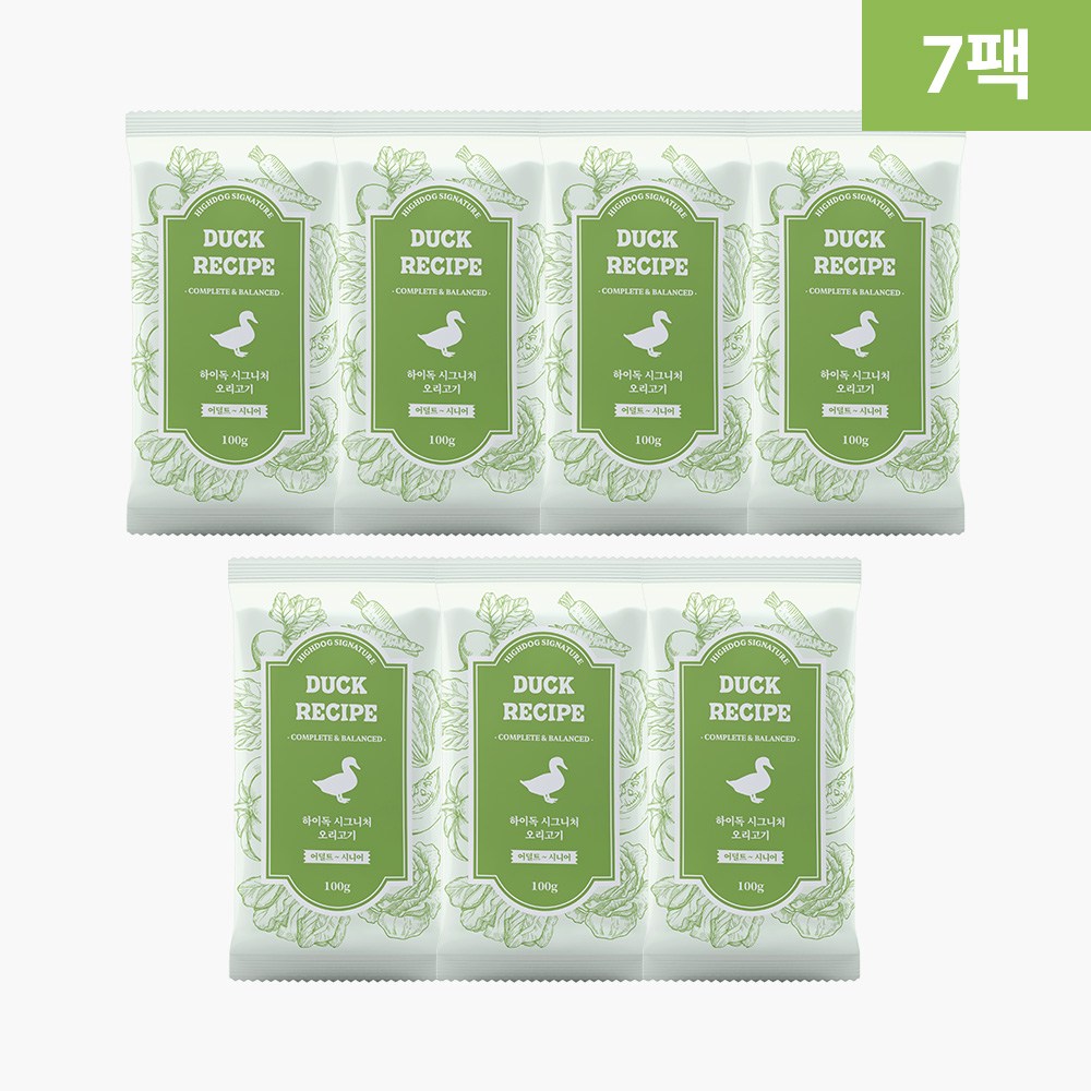 [하이독] 강아지 화식 자연식 주식(소, 양, 연어, 닭, 돼지, 오리) 사료 100g (+옵션 선택 7팩/21팩) 24,900원