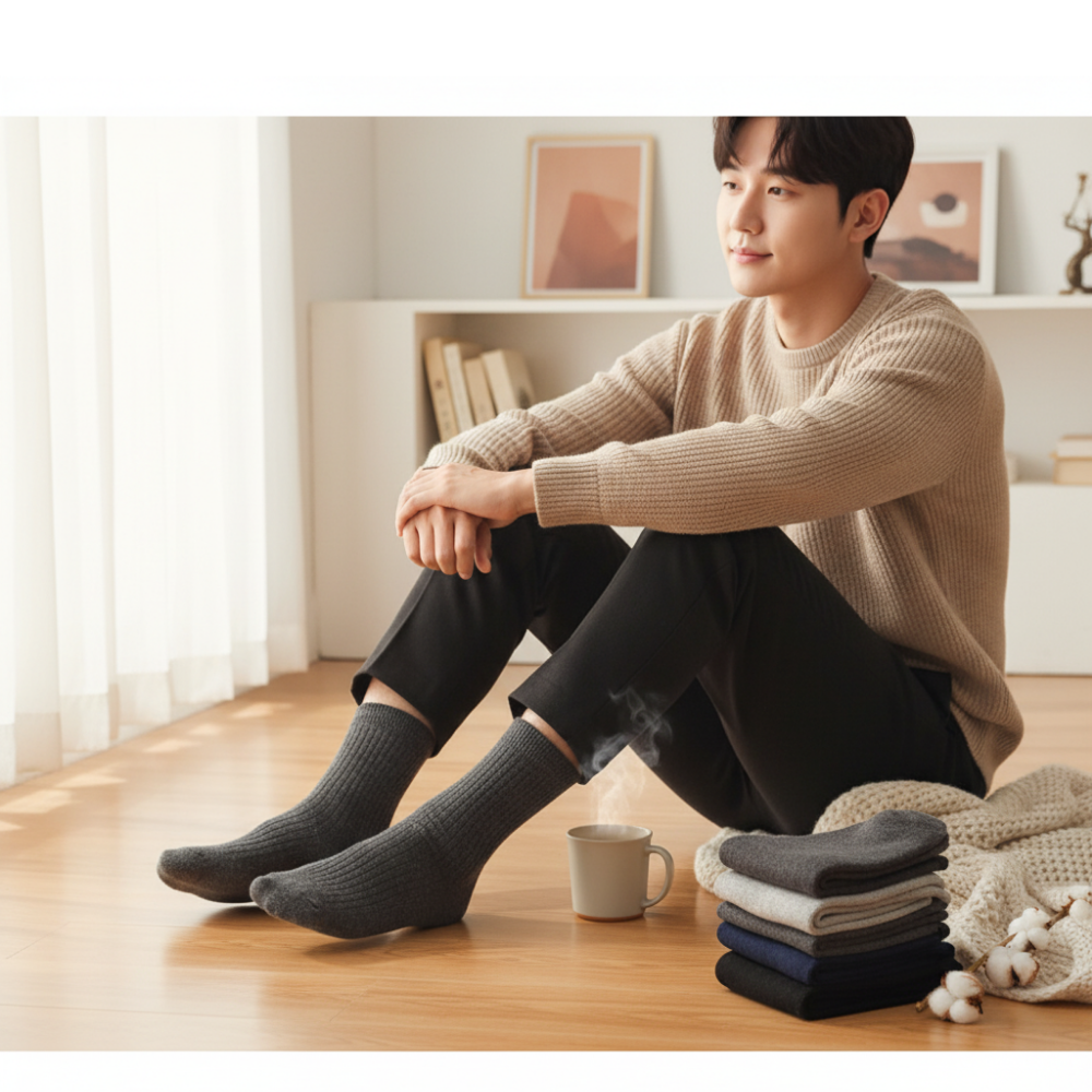 칠템 남성 겨울 기모양말 20켤레세트 5color 방한 보온 중목양말 한파작업용 두꺼운 따뜻한 남자양말 24,000원