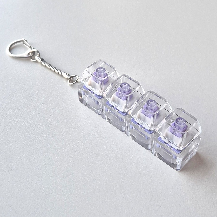 골드디자인 클릭커 키보드 키링 4구 키캡 딸깍이 스위치 블럭 키홀더 가방꾸미기 스트레스해소 귀여운 선물템, 1개, 03연보라4구 4,500원