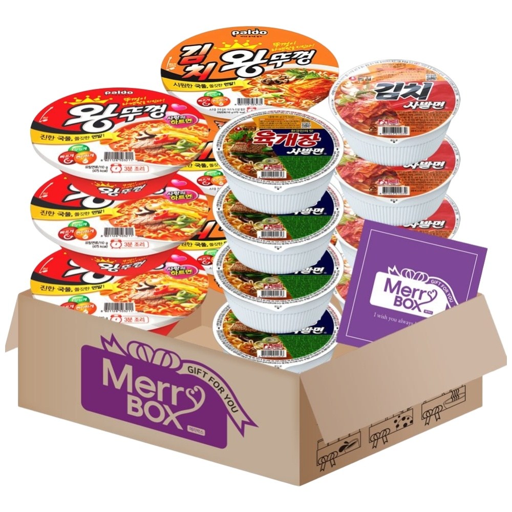 컵라면세트  팔도(왕뚜껑3+김치왕뚜껑3)+농심(육개장사발면4+김치사발면4) 21,200원