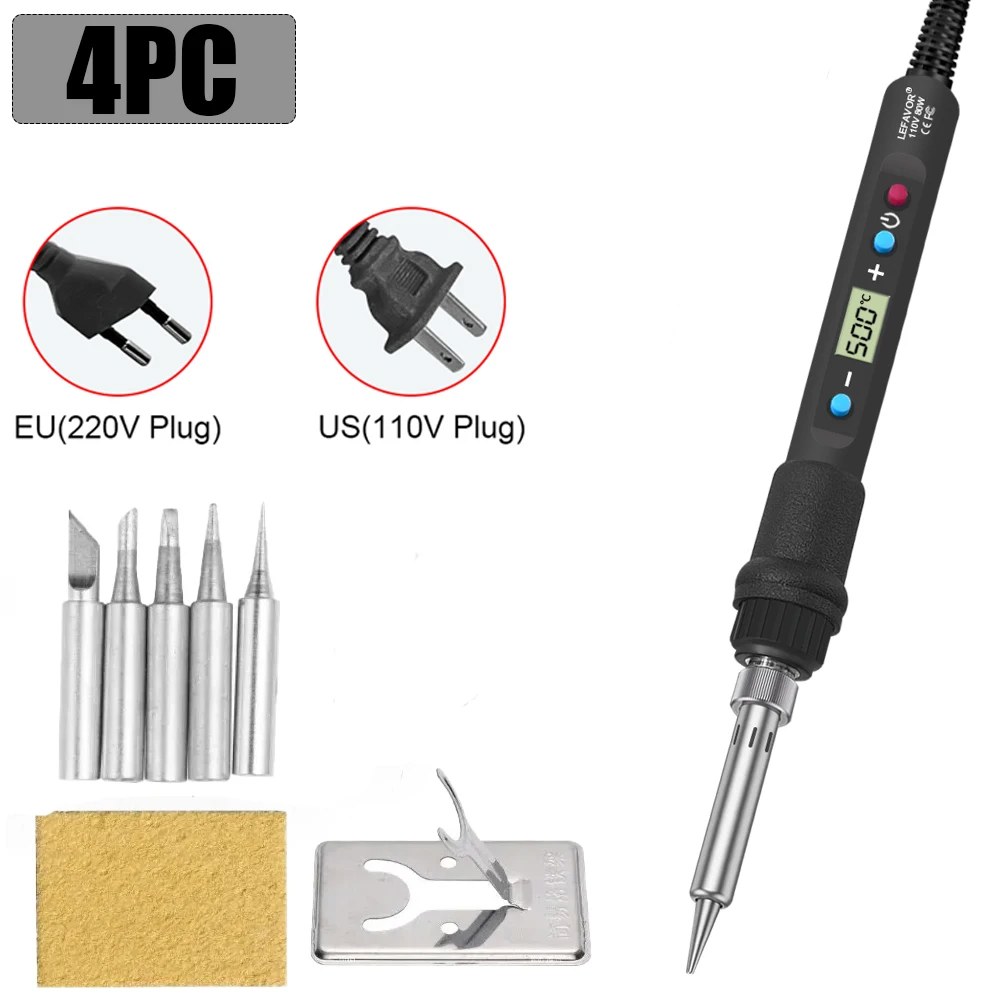 우드 버닝 80W 전자 용접기 키트 납땜 인두 조절 가능한 온도 LCD 용접 도구 세라믹 히터 팁 EU220V/US110V 16,100원