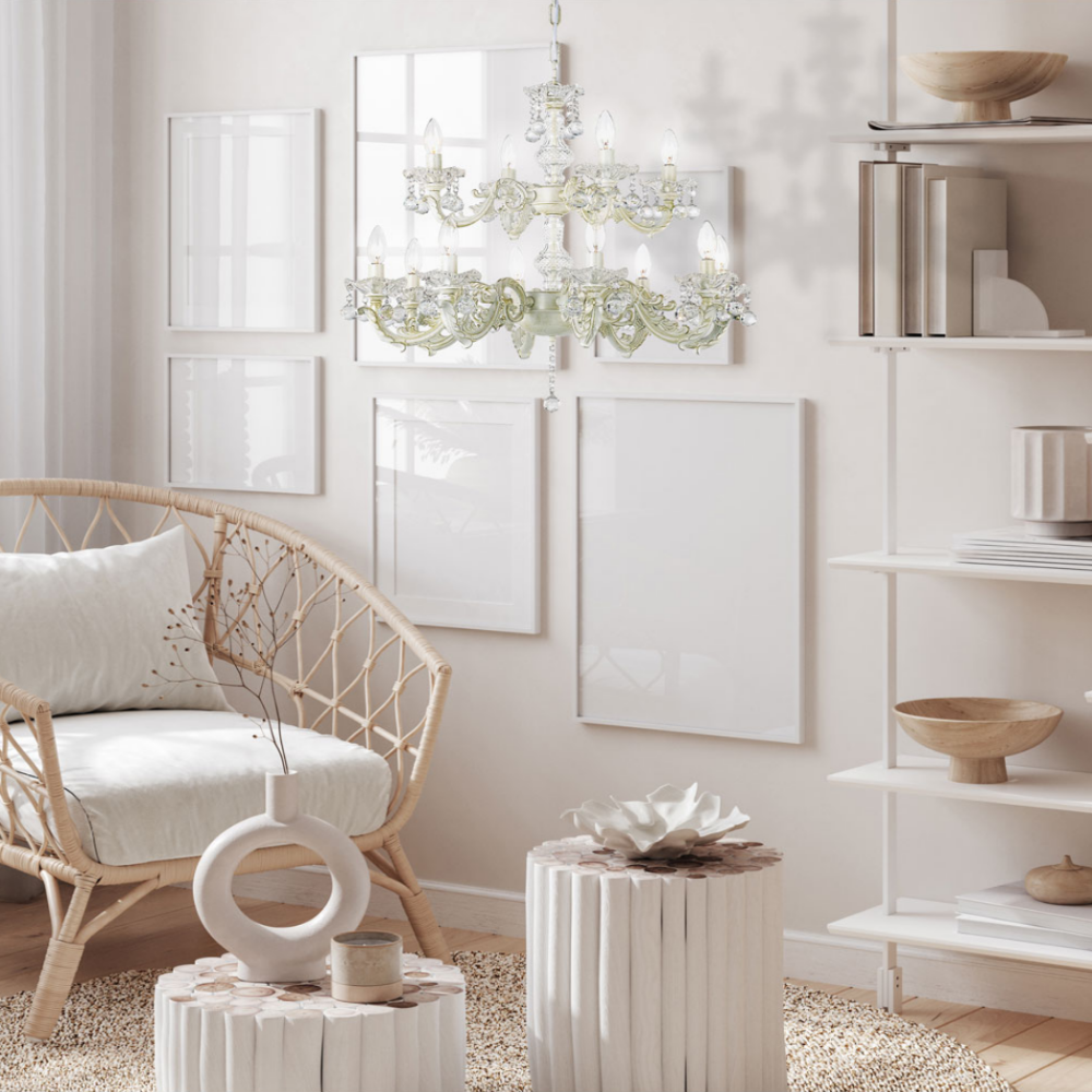 샹들리에조명 샹들리제 화이트 엔틱 식탁 샹들리에 396,000원