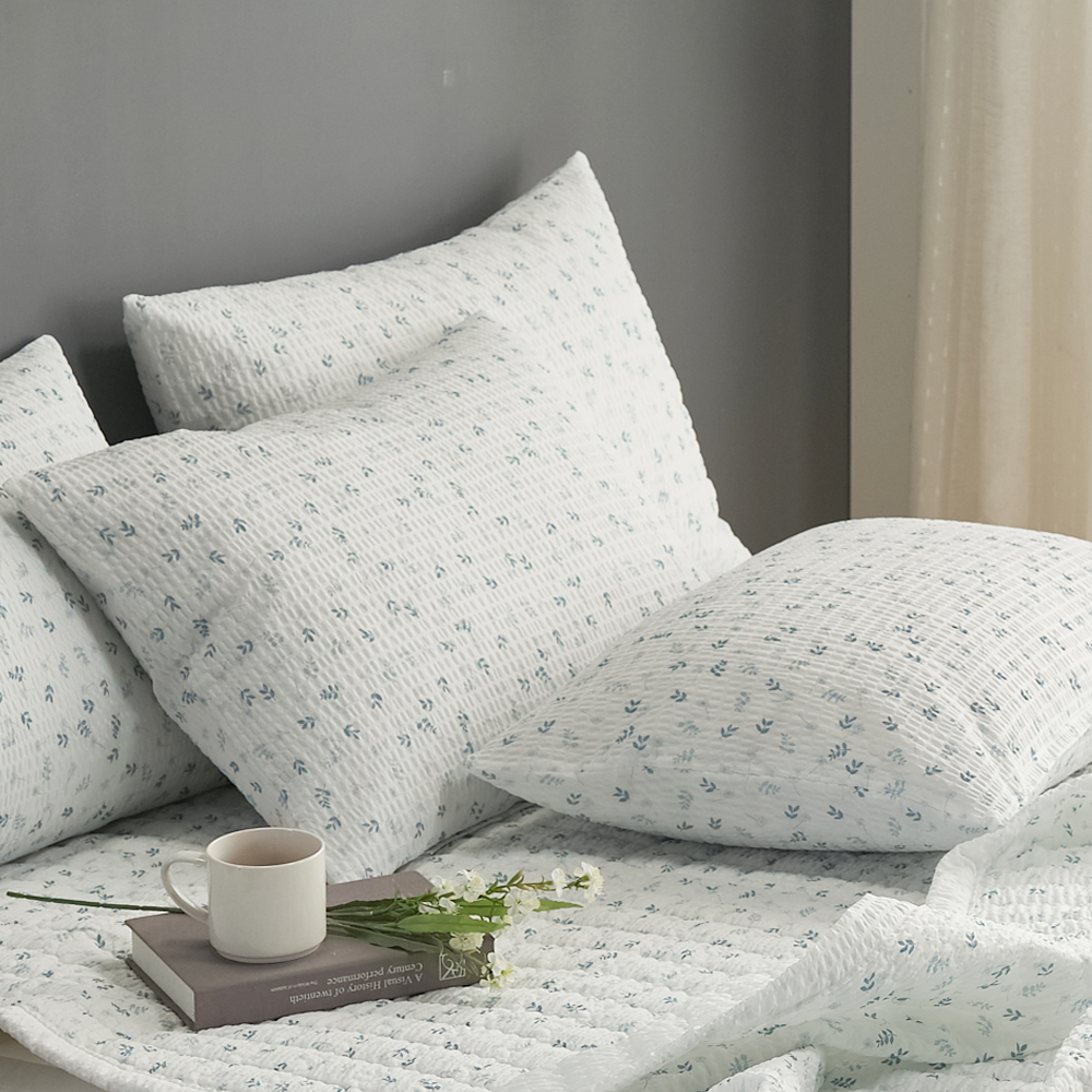 지베딩 리틀리프 양면 시어서커 베개커버 2p + 베개솜 2p 17,940원