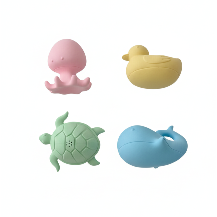 베비몽 말랑 물총 목욕놀이 물놀이 실리콘 목욕장난감 4종, 혼합색상, 1개 20,900원