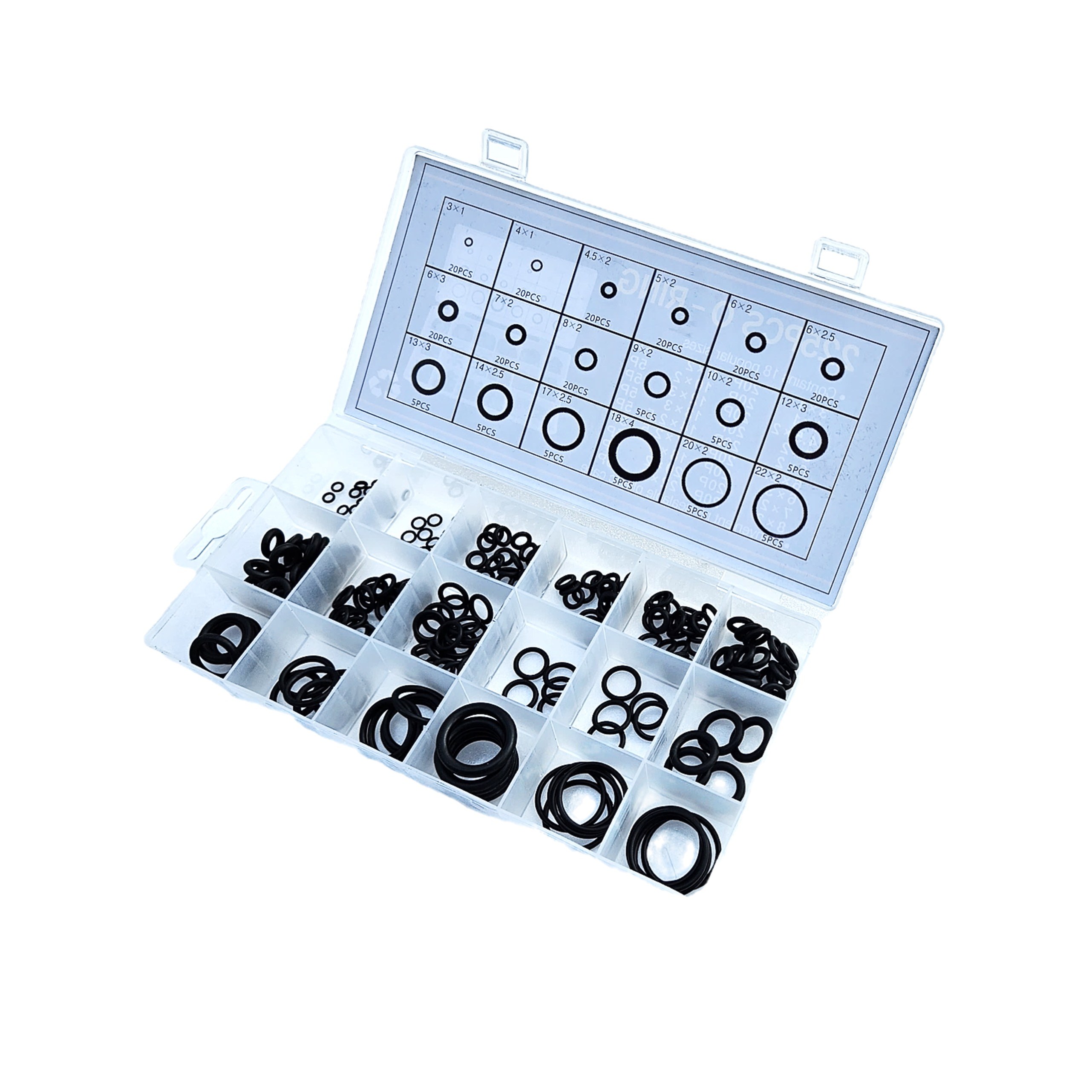 KJTM 고무 오링(검정) 18종 세트(225p) / 자동차, 기계, 유압, 배관, 파이프 정비, 내구성, 내마모성, 내유성 6,480원