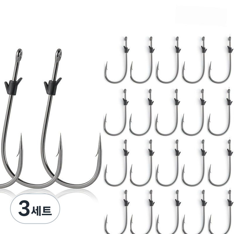 Hqzoomee 낚싯바늘 웨이트 훅 세트는 둥근 구부림과 직선 줄기가 있는 탄소강 소재의 베이스 낚시 후크로 민물 웜 낚시에 적합한 후크입니다RCG20PCS 41,480원