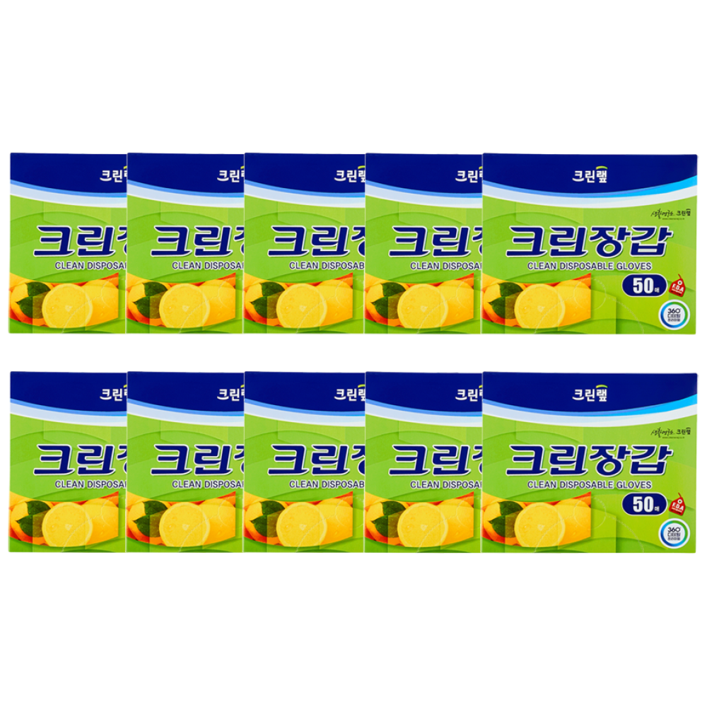크린랲 크린랩 크린장갑 50매 위생장갑 비닐장갑 일회용장갑, 10개, 1개 23,500원