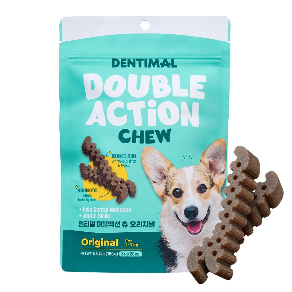 덴티멀 강아지 더블액션 츄 오리지널 석세포 치석관리 덴탈껌, 배, 160g, 1개 10,900원