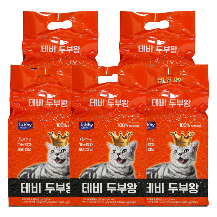 테비 두부왕 가는입자 고양이모래, 오리지널, 7L, 5개 18,000원