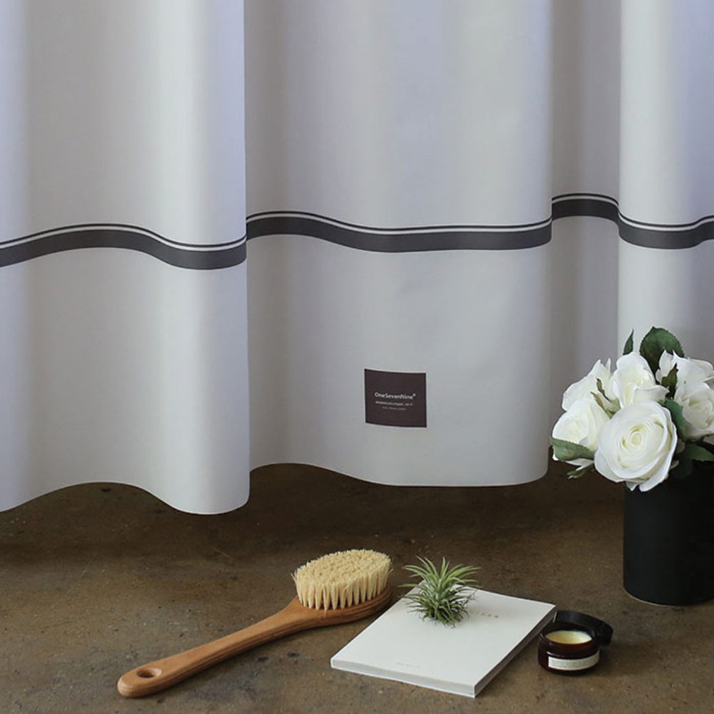 원세븐나인 모던부티크 프레임 패브릭 샤워커튼, 혼합색상, 1개 38,400원