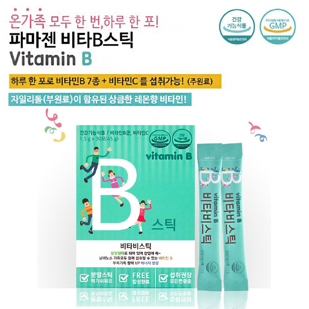파마젠 비타민B스틱 1.5gx30포 비타비스틱 한포비타민비, 1.5g, 30개 9,500원