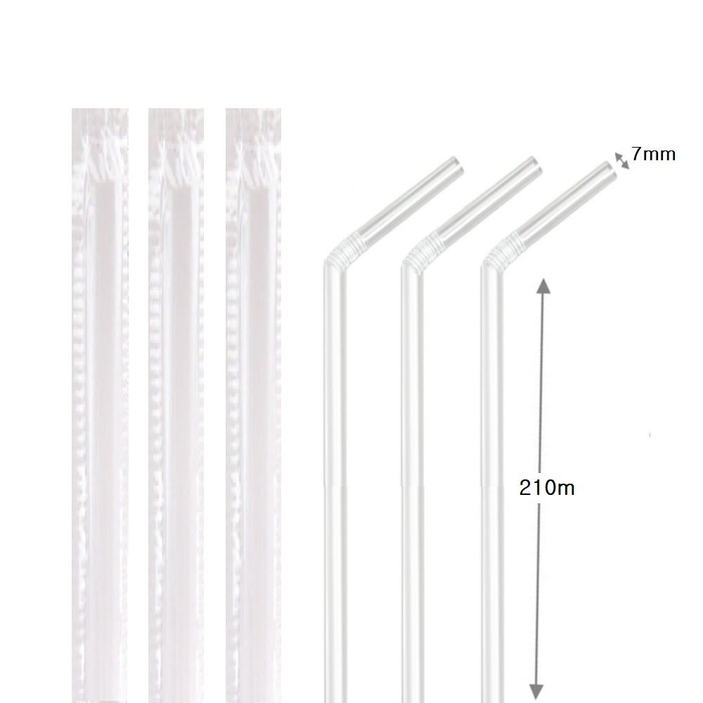 테이크아웃 빨대 음료수 빨대 아이스 커피 대용량 자바라 투명 빨대 개별 포장( 7 X 210 ), 2세트, 500개 14,800원