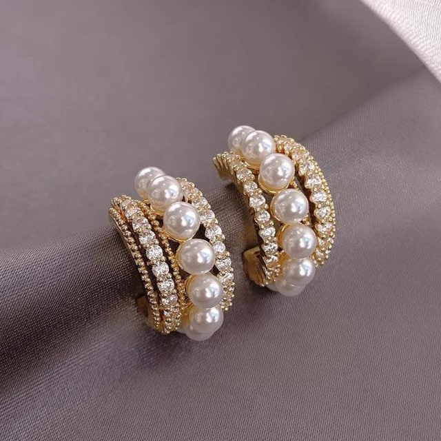 NXNA 14K 금색 천연 진주 귀걸이 기품 가벼운 럭셔리 여성 GRA인증서 엑설런트등급 모이사나이트 5A 지르콘 미니멀한 감각의 프렌치 디자인 도금 이어링 CS-ED047 88,960원